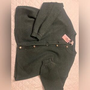 Sincerely Jules casual Green Button Cardigan chic comfy relaxed lounge med nwt